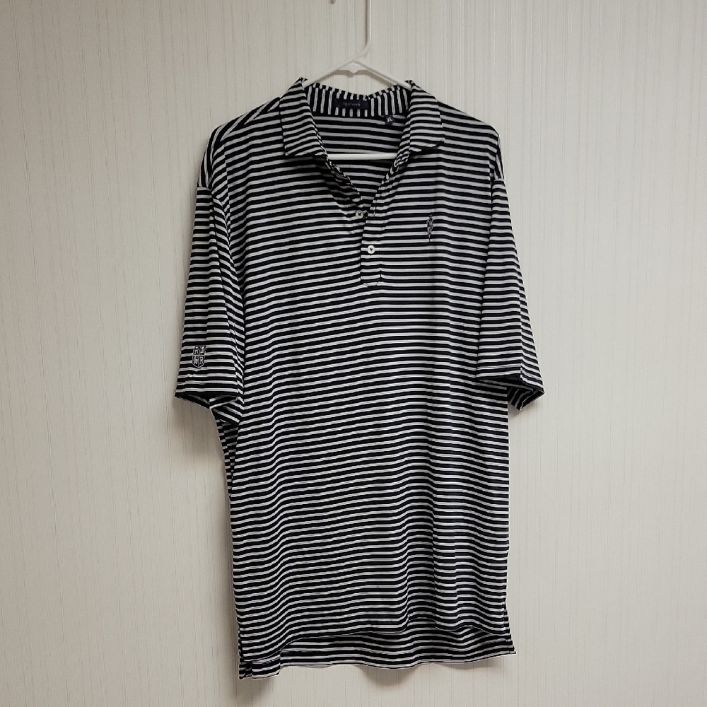 Turtleson performance Golf Polo Shirt Men's XL Black and Grey Striped